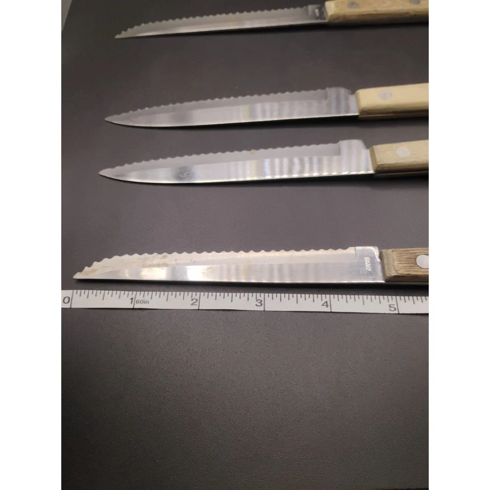 4 Forgecraft Knives Serrated Edge Wood Handle 5